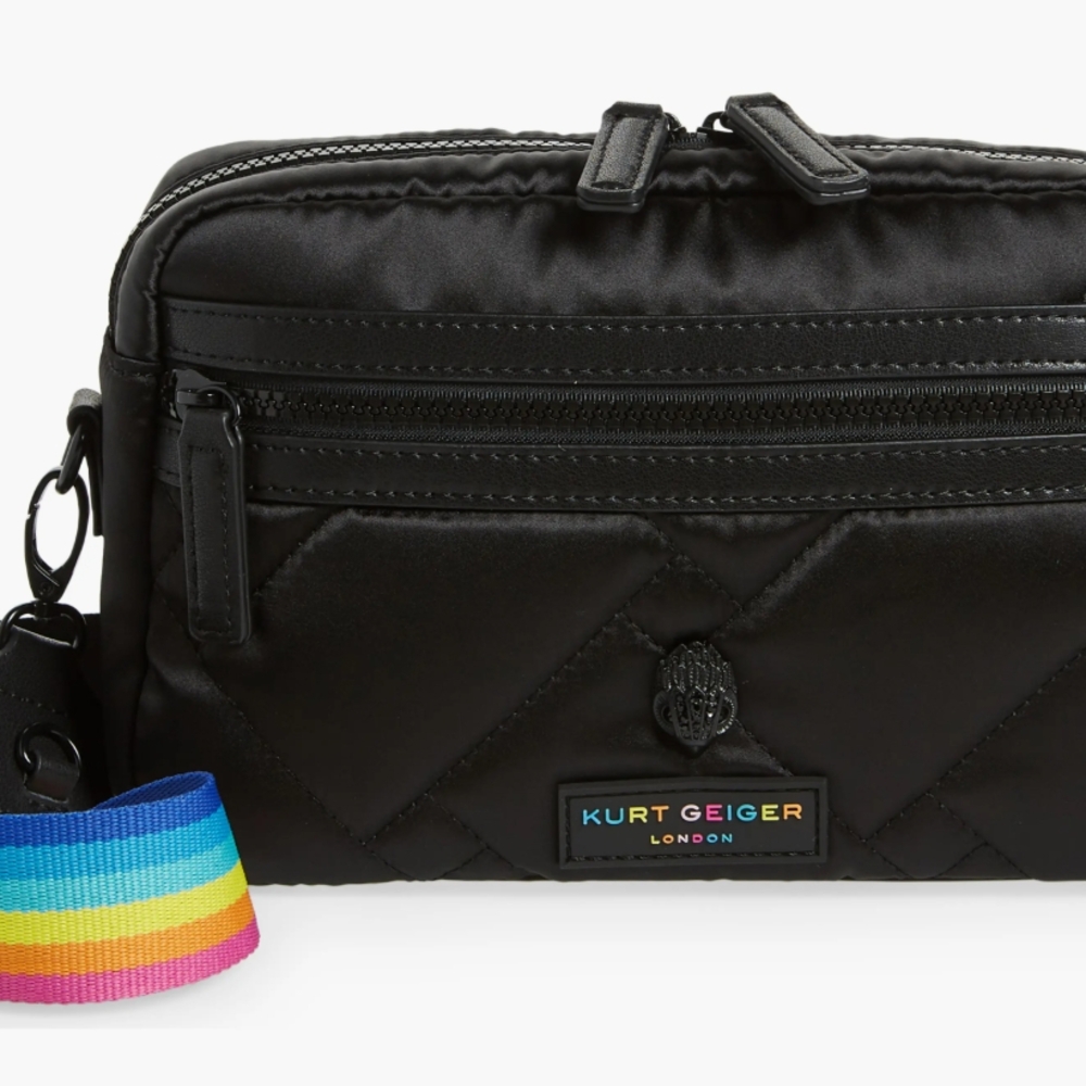 Kurt Geiger Black Rainbow Strap Crossbody Bag